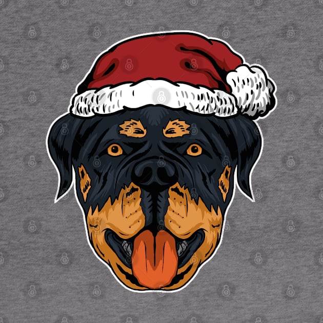 dog Rottweiler dog santa Christmas by wahyuart21